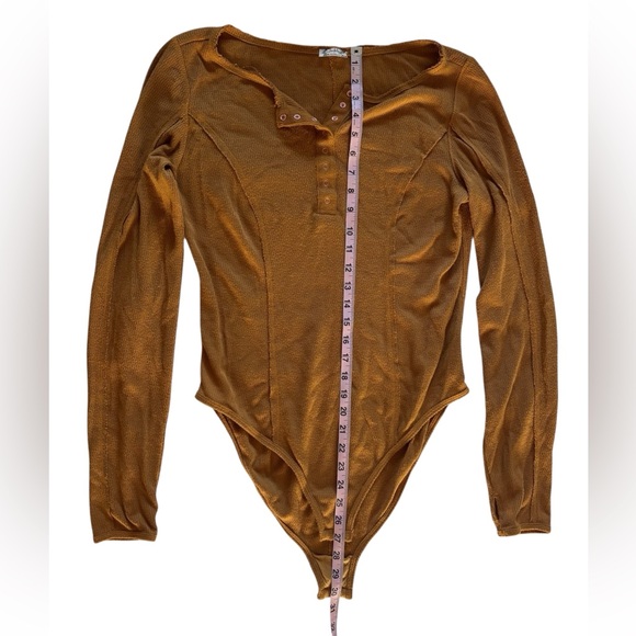 Free People Mustard Long Sleeve Bodysuit - Picture 4 of 6
